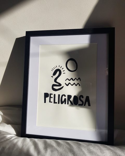 Peligrosa screen print. Image: Natalie Estay Valenzuela