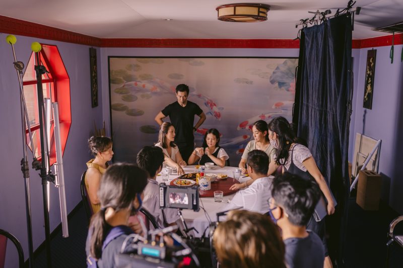 Rae Choi on set When The Sky Was Blue, 2021. Photo: Meg Keene.