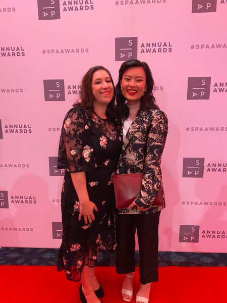 Rae Choi at Screen Producers Australia Awards with producer Sheree Ramage, 2023. Photo: Marcel Lim. 